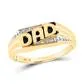 gndatlanta Rings 10k Yellow Gold Round Diamond Dad Father Ring 01 Cttw
