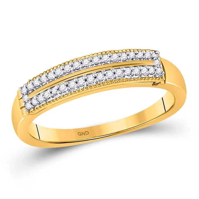 gndatlanta Rings 10k Yellow Gold Round Diamond Double Row Band Ring 110 Cttw gndatlanta Rings 10k Yellow Gold Round Diamond Double Row Band Ring 110 Cttw