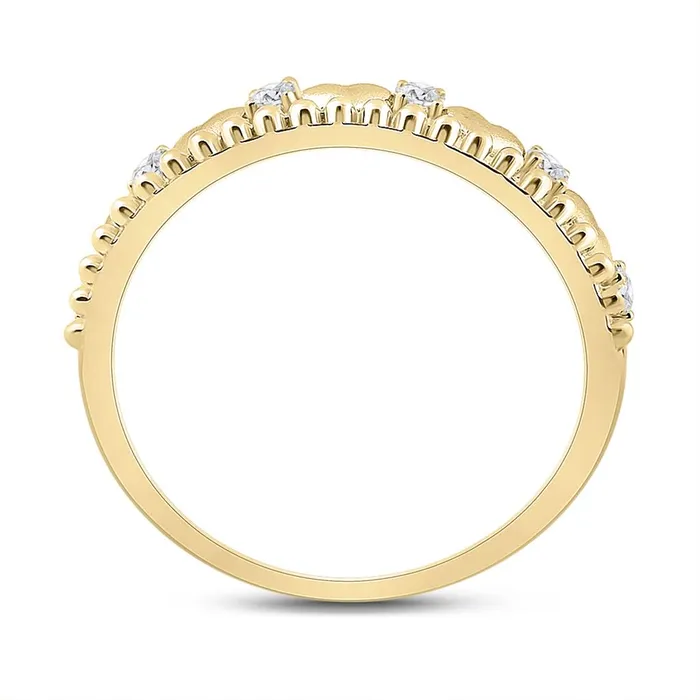 gndatlanta Rings 10k Yellow Gold Round Diamond Heart Band Ring 110 Cttw