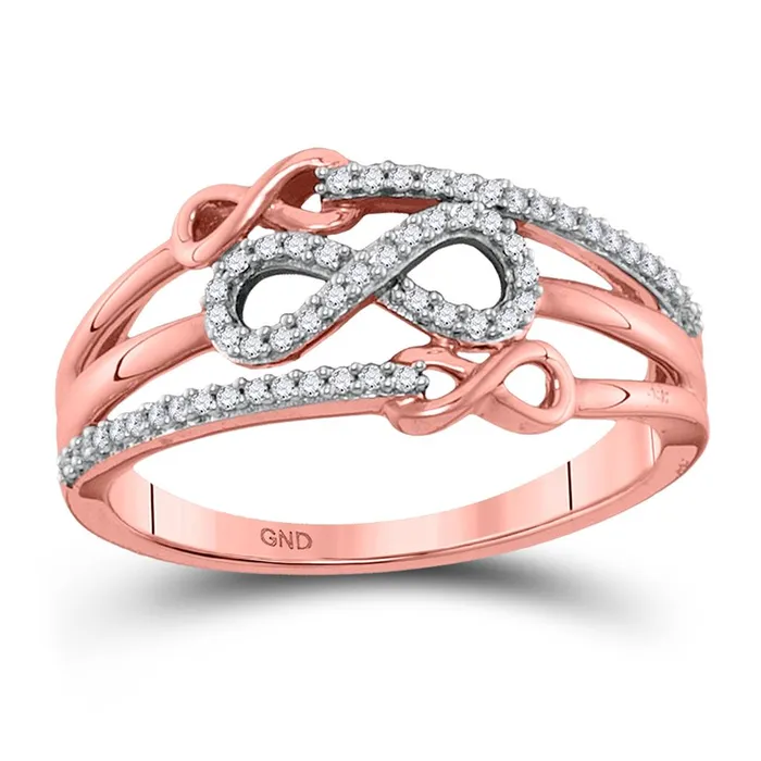 gndatlanta Rings 10k Yellow Gold Round Diamond Infinity Ring 16 Cttw