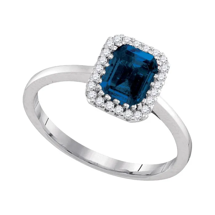 gndatlanta Rings 14k White Gold Blue Sapphire Solitaire Diamond Ring 115 Cttw gndatlanta Rings 14k White Gold Blue Sapphire Solitaire Diamond Ring 115 Cttw