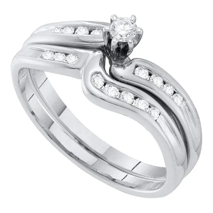 gndatlanta Rings 14k White Gold Round Diamond Bridal Wedding Ring Set 14 Cttw gndatlanta Rings 14k White Gold Round Diamond Bridal Wedding Ring Set 14 Cttw