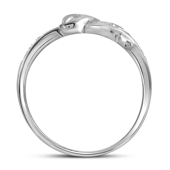 gndatlanta Rings 14k White Gold Round Diamond Dolphin Ring 120 Cttw