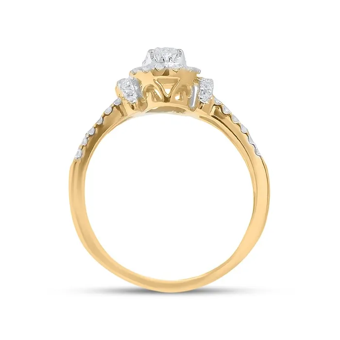 gndatlanta Rings 14k Yellow Gold Round Diamond Bridal Wedding Ring Set 58 Cttw