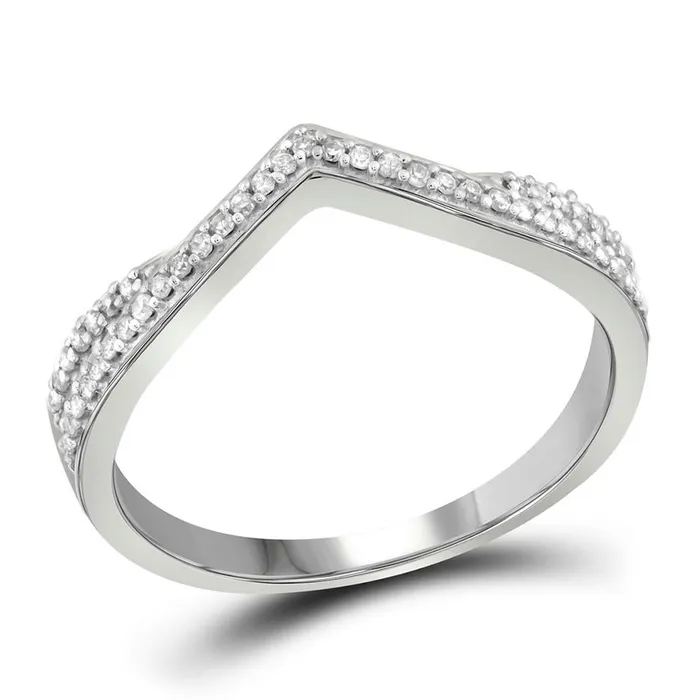 gndatlanta Rings 14kt White Gold Womens Round Diamond Chevron Band Ring 18 Cttw gndatlanta Rings 14kt White Gold Womens Round Diamond Chevron Band Ring 18 Cttw