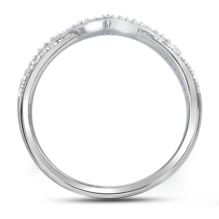 gndatlanta Rings 14kt White Gold Womens Round Diamond Chevron Band Ring 18 Cttw