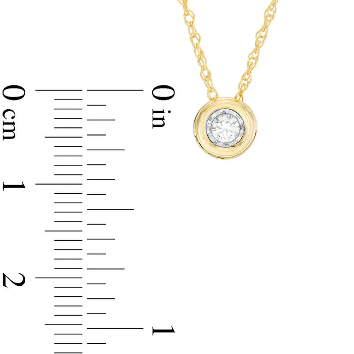 Goldia 025 CT Natural Clarity Enhanced Solitaire Pendant in 10K Yellow Gold Necklaces Goldia 025 CT Natural Clarity Enhanced Solitaire Pendant in 10K Yellow Gold Necklaces