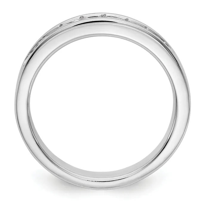 Goldia 047ct CZ Solid Real 14K White Gold 825mm Stone Channel Wedding Band Ring Rings