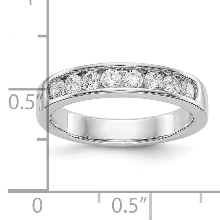 Goldia 047ct CZ Solid Real 14K White Gold 825mm Stone Channel Wedding Band Ring Rings