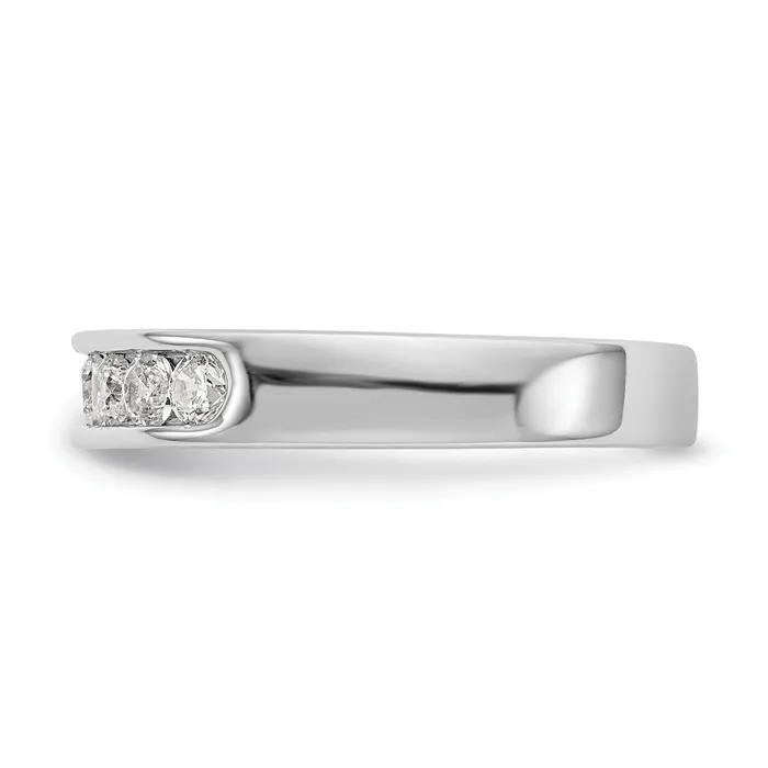 Goldia 047ct CZ Solid Real 14K White Gold 825mm Stone Channel Wedding Band Ring Rings