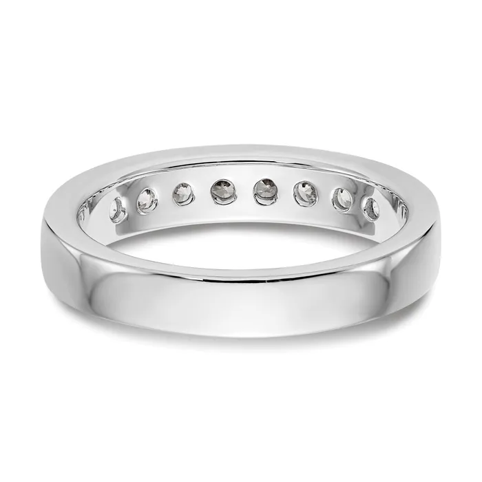 Goldia 047ct CZ Solid Real 14K White Gold 825mm Stone Channel Wedding Band Ring Rings