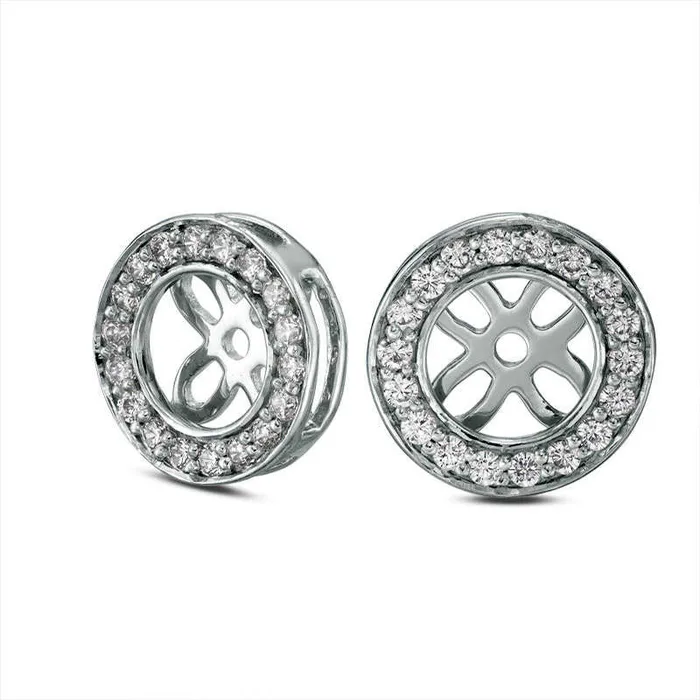 Goldia 05 CT TW Diamond Frame Earring Jackets in 10K White Gold Earrings Goldia 05 CT TW Diamond Frame Earring Jackets in 10K White Gold Earrings