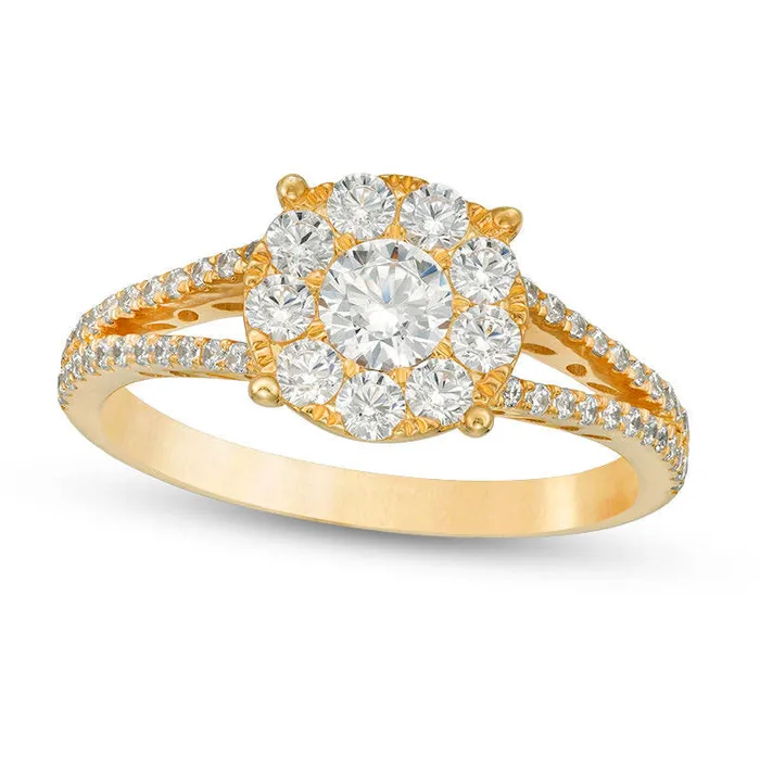 Goldia 10 CT TW Natural Diamond Frame Split Shank Engagement Ring in Solid 14K Gold Rings Goldia 10 CT TW Natural Diamond Frame Split Shank Engagement Ring in Solid 14K Gold Rings