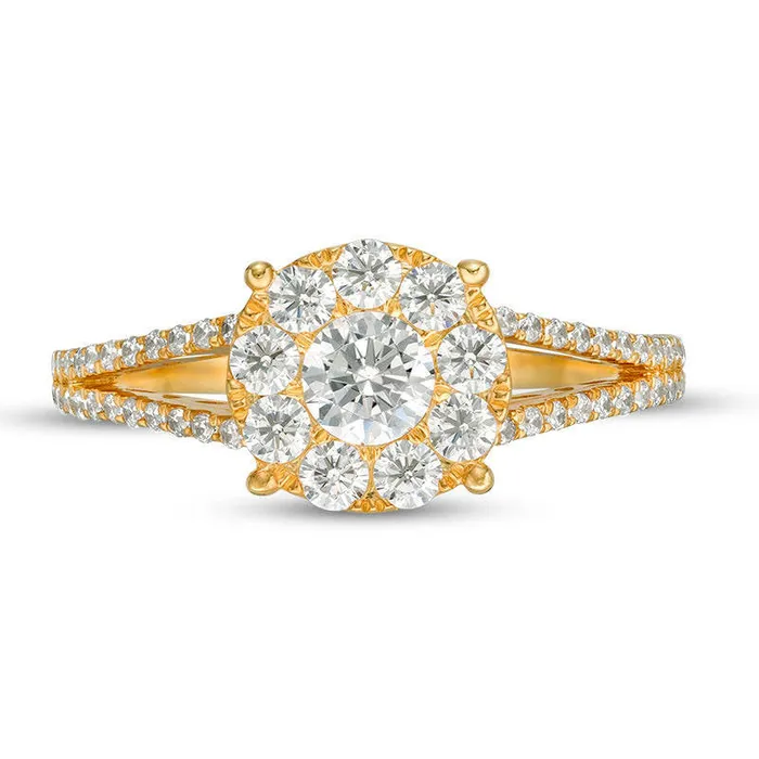 Goldia 10 CT TW Natural Diamond Frame Split Shank Engagement Ring in Solid 14K Gold Rings Goldia 10 CT TW Natural Diamond Frame Split Shank Engagement Ring in Solid 14K Gold Rings