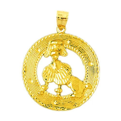 Goldia 14K Gold Poodle Pendant Medallion PreStyled Sets