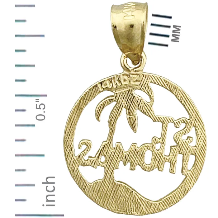 Goldia 14K Gold Saint Thomas in Circle Charm Charm Necklaces