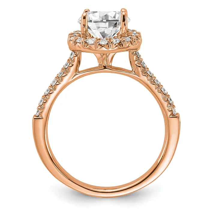 Goldia 14k Rose Gold 12 Ct Lab Grown Diamond VSSI G 1 12 Ct Center Round Engagement Ring Rings