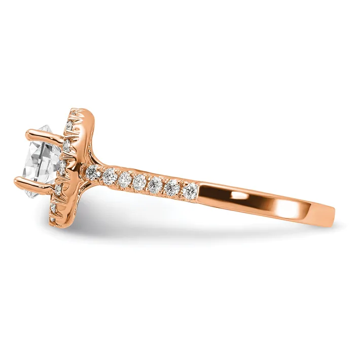 Goldia 14k Rose Gold 12 Ct Lab Grown Diamond VSSI G 1 12 Ct Center Round Engagement Ring Rings