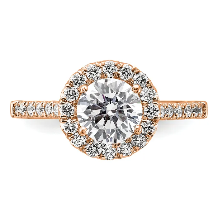 Goldia 14k Rose Gold 12 Ct Lab Grown Diamond VSSI G 1 12 Ct Center Round Engagement Ring Rings