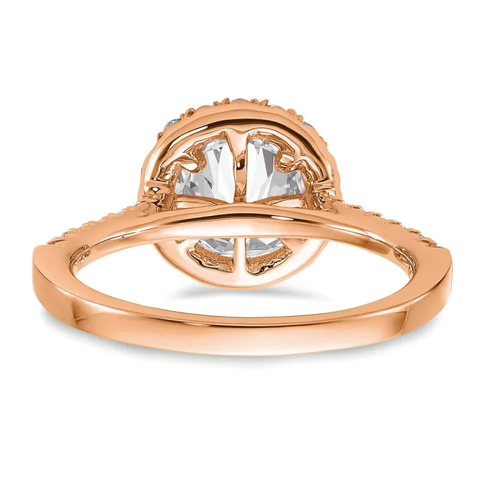Goldia 14k Rose Gold 12 Ct Lab Grown Diamond VSSI G 1 12 Ct Center Round Engagement Ring Rings