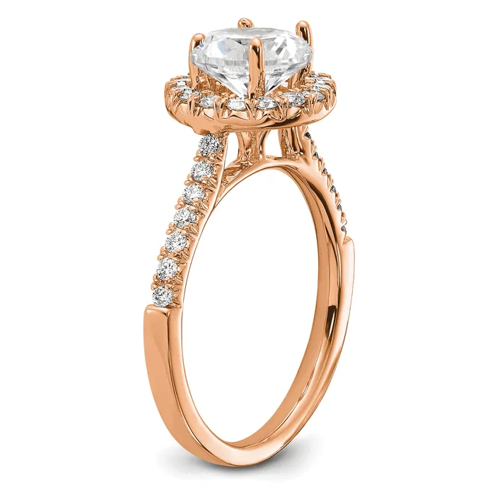 Goldia 14k Rose Gold 12 Ct Lab Grown Diamond VSSI G 1 12 Ct Center Round Engagement Ring Rings
