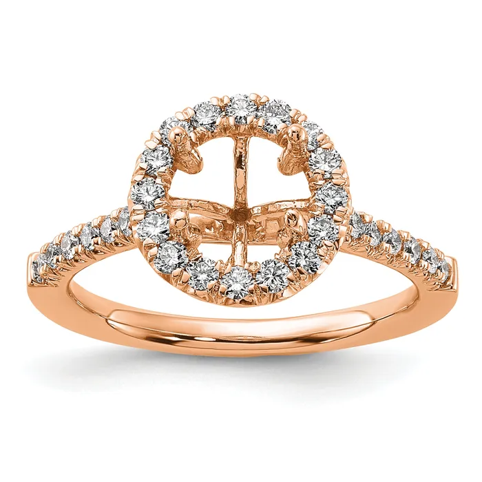 Goldia 14k Rose Gold 12 Ct Lab Grown Diamond VSSI G 1 12 Ct Center Round Engagement Ring Rings