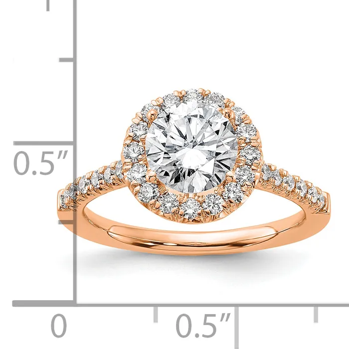 Goldia 14k Rose Gold 12 Ct Lab Grown Diamond VSSI G 1 12 Ct Center Round Engagement Ring Rings