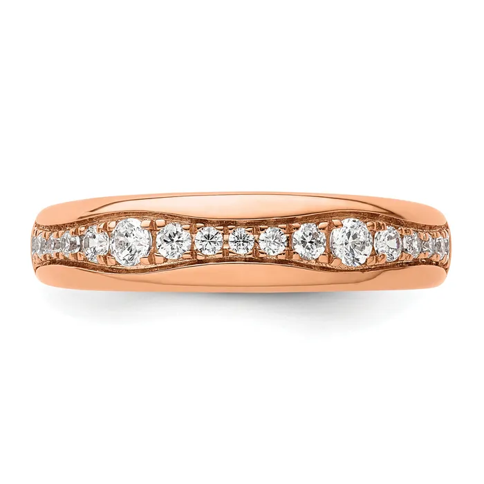 Goldia 14k Rose Gold 38 Ct Lab Grown Diamond VSSI G Fashion Band Ring Rings
