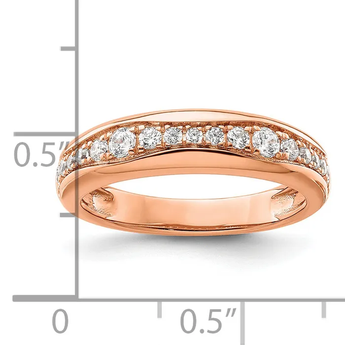 Goldia 14k Rose Gold 38 Ct Lab Grown Diamond VSSI G Fashion Band Ring Rings