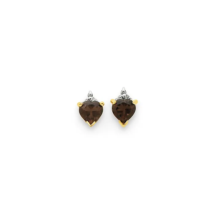 Goldia 14k u0026 Rhodium Marquise Heart Smok Yellow Gold Quartz u0026 Real Diamond Earrings Earrings Goldia 14k u0026 Rhodium Marquise Heart Smok Yellow Gold Quartz u0026 Real Diamond Earrings Earrings