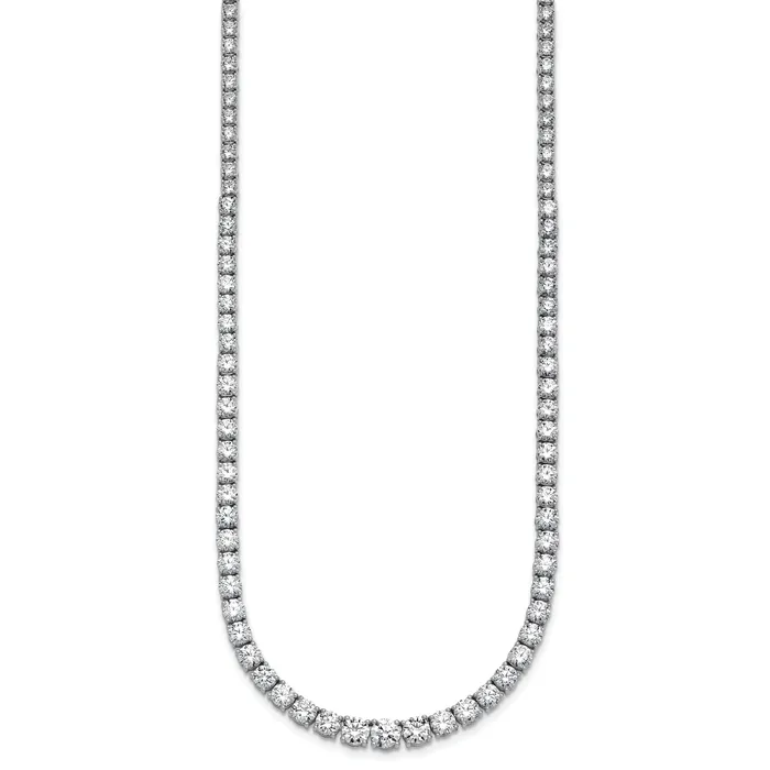 Goldia 14k White Gold 18 78 Ct Lab Grown Diamond VSSI G Round 18 inch Graduated Tennis Necklace Necklaces