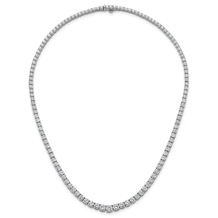 Goldia 14k White Gold 18 78 Ct Lab Grown Diamond VSSI G Round 18 inch Graduated Tennis Necklace Necklaces
