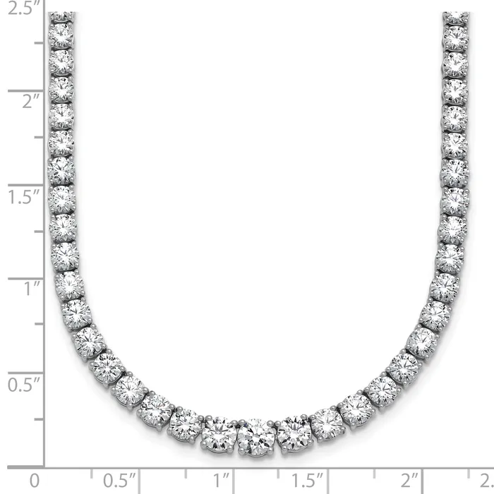 Goldia 14k White Gold 18 78 Ct Lab Grown Diamond VSSI G Round 18 inch Graduated Tennis Necklace Necklaces