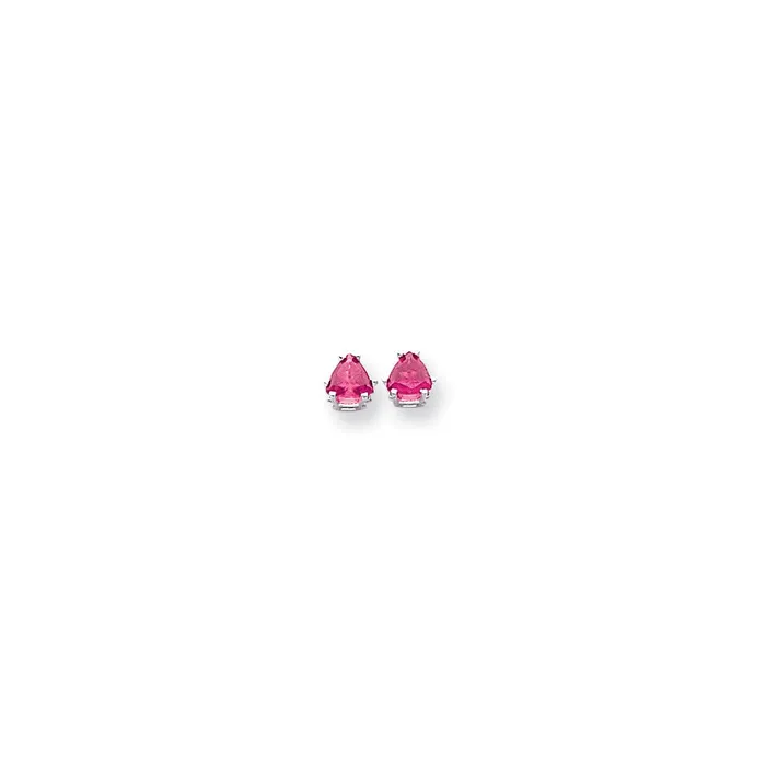 Goldia 14k White Gold 5mm Pink Tourmaline earring Earrings