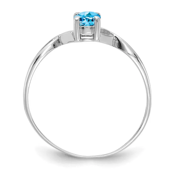 Goldia 14k White Gold Blue Topaz Birthstone Ring Rings