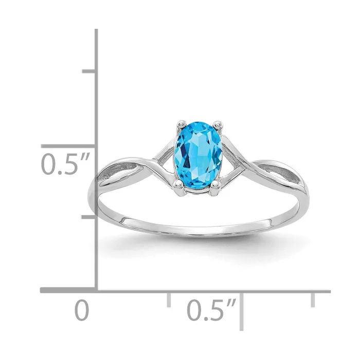 Goldia 14k White Gold Blue Topaz Birthstone Ring Rings