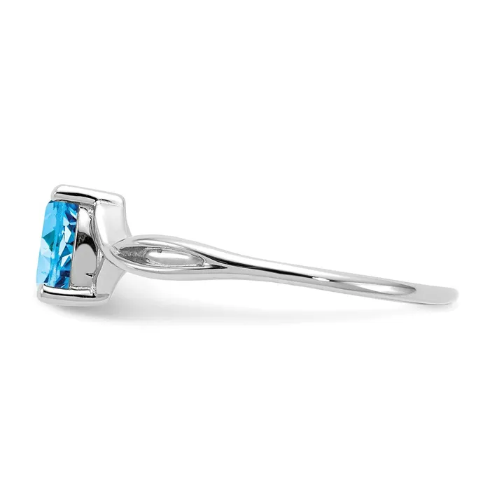 Goldia 14k White Gold Blue Topaz Birthstone Ring Rings