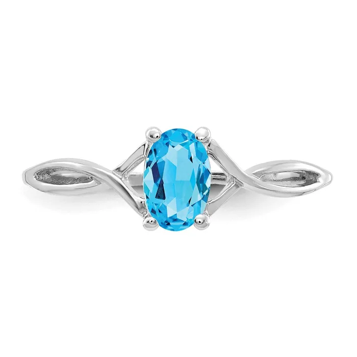 Goldia 14k White Gold Blue Topaz Birthstone Ring Rings