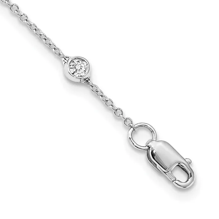 Goldia 14K White GoldTrue Origin Lab Grown Real Diamond VSSI D E F Fancy Station Necklace Necklaces
