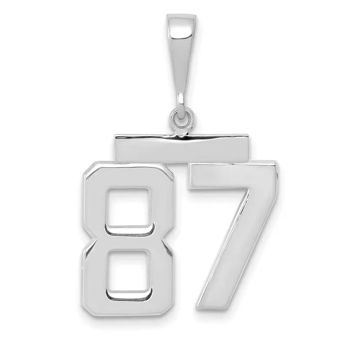Goldia 14k White Goldw Medium Polished Number 87 Charm Charm Necklaces