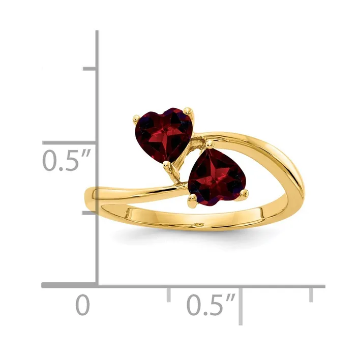 Goldia 14K Yellow Gold 5mm Heart Garnet ring Rings