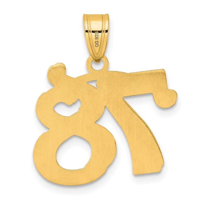 Goldia 14k Yellow Gold Polished Etched Number 78 Pendant PreStyled Sets