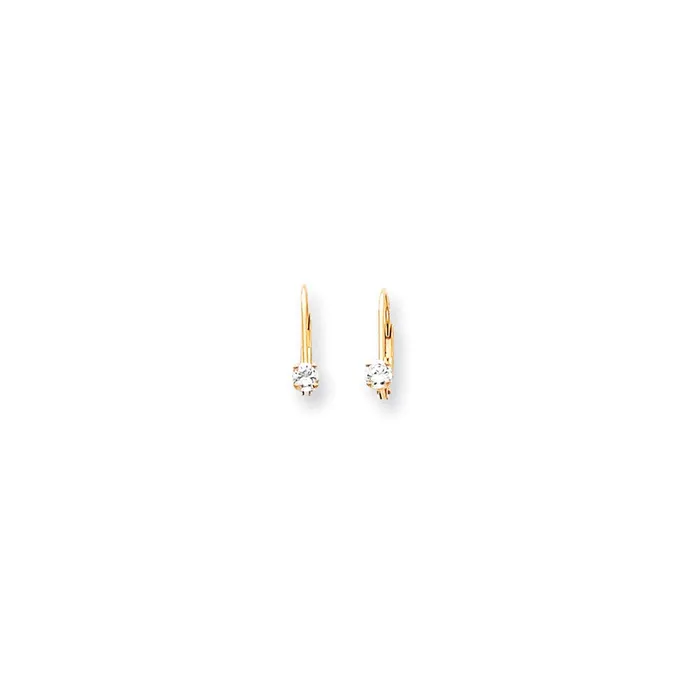 Goldia 14k Yellow Gold Real Diamond leverback Earrings Earrings