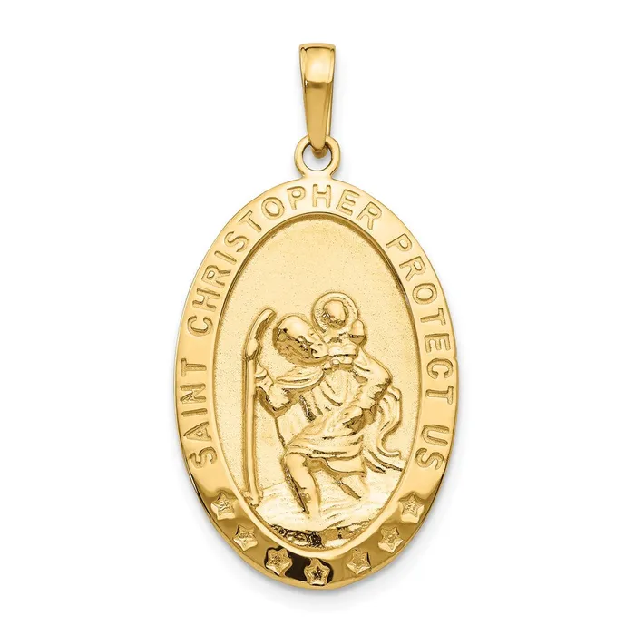 Goldia 14k Yellow Gold Saint Christopher Medal Pendant PreStyled Sets