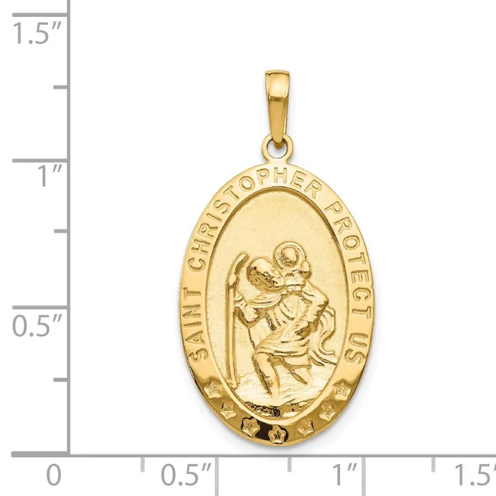 Goldia 14k Yellow Gold Saint Christopher Medal Pendant PreStyled Sets