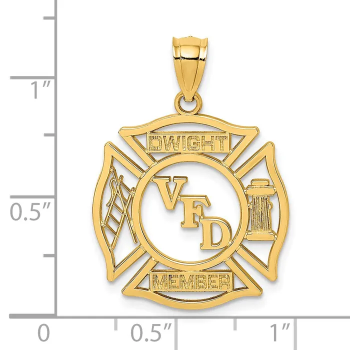 Goldia 14k Yellow Gold VFD DWIGHT MEMBER In Shield Charm Charm Necklaces