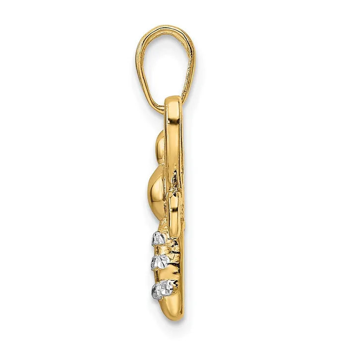 Goldia 14k Yellow u0026 Rhodium Gold and White Rhodium Diamondcut Bumblebee Pendant Necklaces