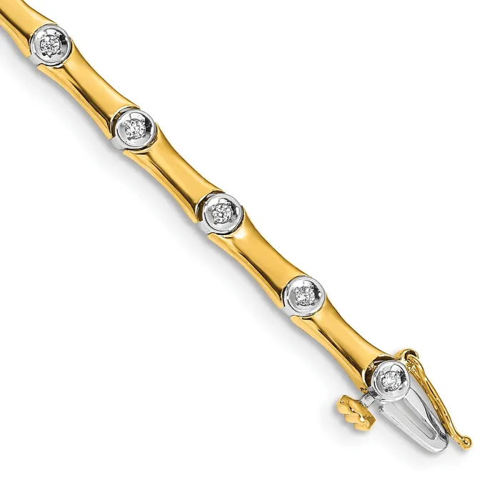 Goldia Bracelets 14k TwoTone 14 Ct Lab Grown Diamond VSSI G 75 inch Bracelet Goldia Bracelets 14k TwoTone 14 Ct Lab Grown Diamond VSSI G 75 inch Bracelet