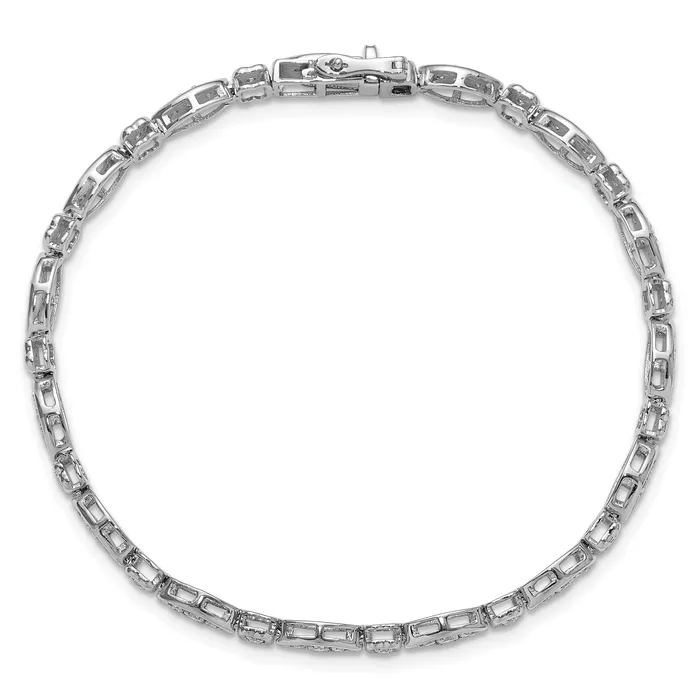 Goldia Bracelets 14k White Gold 1 Ct Lab Grown Diamond VSSI G 7 inch Fancy Bracelet