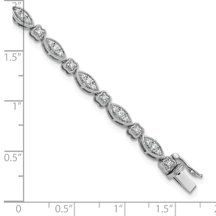 Goldia Bracelets 14k White Gold 1 Ct Lab Grown Diamond VSSI G 7 inch Fancy Bracelet
